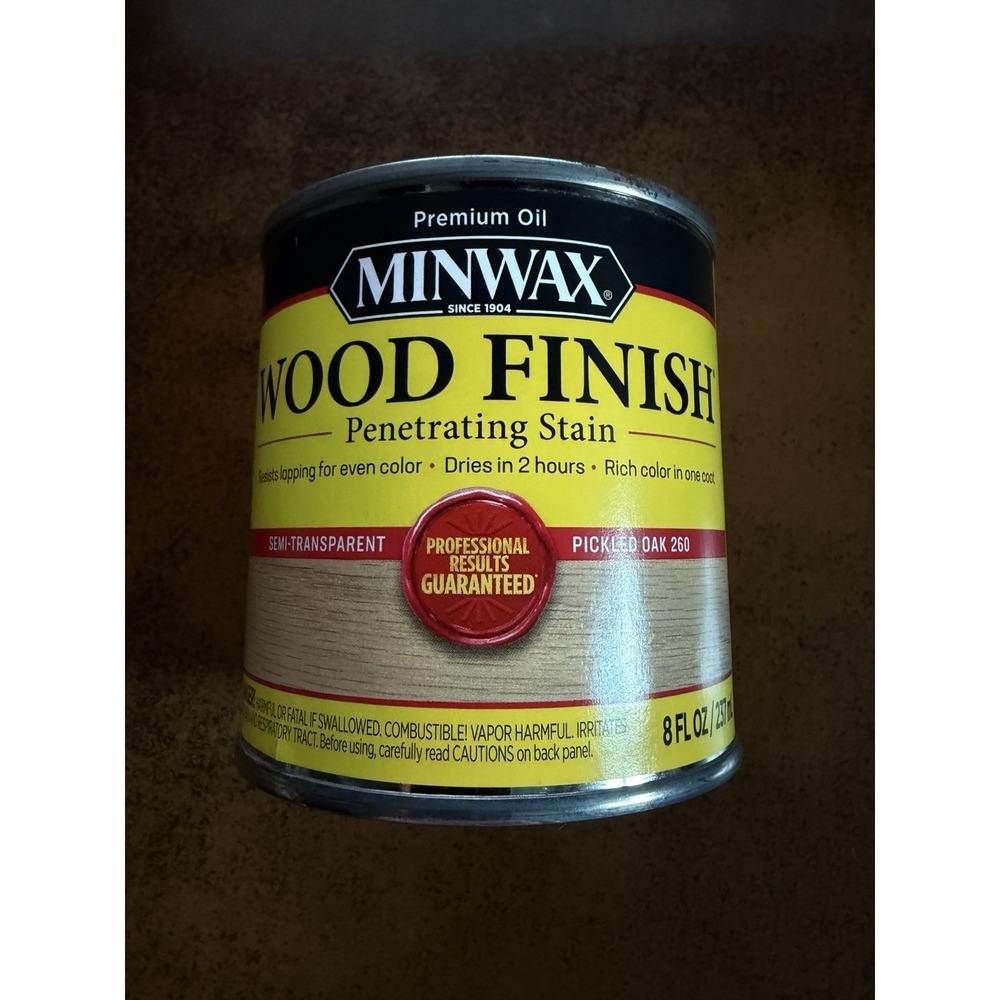 Minwax 260 Pickled Oak Wood Finish Oil-Based Wood Stain 1/2 Pint. NEW